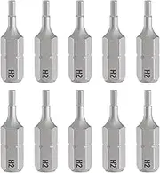 uxcell 10pcs H2.0 Hex Screwdriver Bit 1/4" Hex Shank 25mm/1" Length Magnetic Hexagon Head S2 Steel Screw Driver Bit