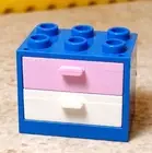LEGO Nightstand Dresser 2 Drawer Blue White Pink Girl Boy Bedroom Desk Furniture