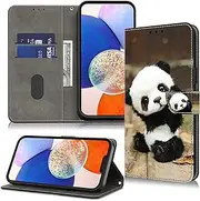 [TUOLISG] Mobile Phone Case for Samsung Galaxy A13 4G/5G/A04S Case, Galaxy A04s Case, Protective Case with Card Slots and Stand Function for Samsung Galaxy A13 4G/5G Panda