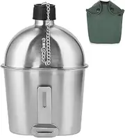 2pcs 1000ml 600ml Stainless Steel Canteen Cup Set with Cover Bag for Outdoor Camping Hiking Backpacking