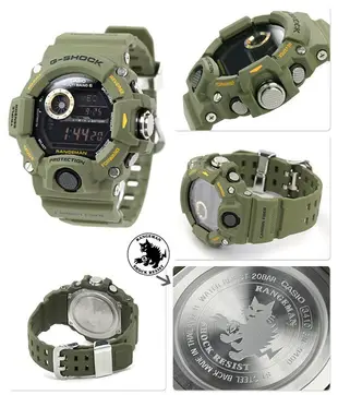 【金台鐘錶】CAISO 卡西歐 G-SHOCK RANGEMAN系列 電波錶 三大感應器 (軍綠) GW-9400-3