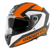 FF122 BGT White Orange Full Face Helmet