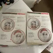 Bernat Holiday Hoops Me Mrs Kringle Stitchery Embroidery Kits