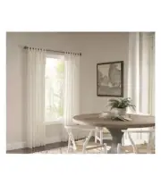 allen + roth 95-in Ivory Light Filtering Tie Top Single Curtain Panel