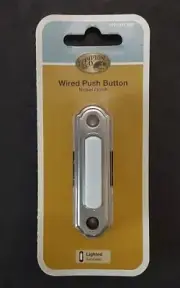 Hampton Bay Wired Door Bell Push Button Lighted, Nickel Finish HB-256-02. New.
