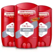 3x Old Spice Deodorant Stick 50ml Original Rich Scent 48Hr Freshness