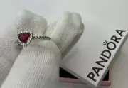 Pandora Elevated Red Heart Ring RRP £60.00 SIZE-50