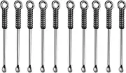 Pack of 10 Stainless Steel Medicine Spoons Laboratory Micro Scoop Snuff Spoon Powder Scoop for Salts, Herbs, Sand, Glitter Spice Scoop, Black
