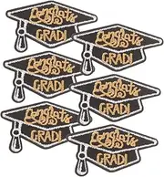 COHEALI 6pcs Embroidered Patches Sewing Appliques Clothes Patches Graduation Patches DIY Clothes Patch Applique Patches Sew on Patches Embroidery Patches Clothing Repair Material Fabric