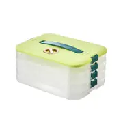 Catzon Stackable Dumpling Box 4-Layer with Lid & Time Scale for Storage-Green
