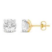 Solitaire Stud Earrings with 2.00ct of Laboratory Grown Diamonds in 9kt Yellow Gold