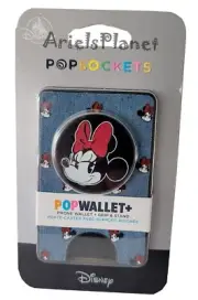 DISNEY PARKS Minnie Mouse Red Bow Denim Popsockets Popwallet+ Phone Holder