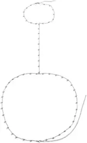 [Generic] Boho Bra Body Chain Pearl Long Chain Necklace Sexy Crossover Harness Chest Chain Summer Bikini Waist Chain Dainty Belly Chain for Women