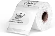 2" Round Thermal Labels, 50mm x 50mm Circle Sticker Printer Label Compatible with MUNBYN, Phomemo, Polono Label Printer, for Thanks Card, Logo Design, QR Code, Name/Price, 500 Labels/Roll, Transparent