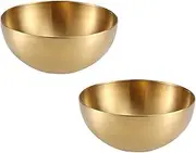 Generic Gold Stainless Steel Mixing Bowls, Round Modern Serving Bowls for Mixing, Cooking, Baking, Prepping (2 Pcs)