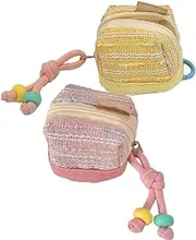 [OUCONGK] Pack of 2 Children's Mini Wallets, Small Purse with Zip and Removable Pendant, Perfect for Coins, Keys, Headphones and Cards, Mini Wallet for Children and Women, Pink and Yellow, Pink, Yellow, Little