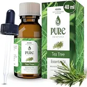 Pure Bio Tea Tree Oil - 40 ml | Pure, Natural, Essential Oil for Skin, Hair, Massage, Nails | Prevents Infection for Acne, Insect Bite, Aromatherapy Oil Diffuser