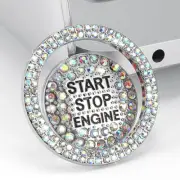 2PCS Sparkly Car One-click Engine Start Button Switch Sticker Rhinestone Decor