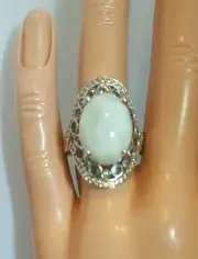 Rarities: Larimar, Blue Topaz and White Zircon Ring Sz 8 Ret: $339.90