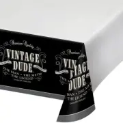 Vintage Dude Plastic Banquet Tablecloth 54" x 108" The Man Myth Legend Tableware