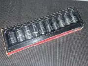 NEW Snap-On 10 Piece 1/2" Drive 12-Point Metric Flank Drive Shallow Socket Set