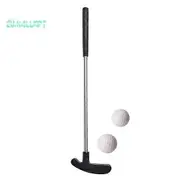 Mini Golf Putter Club Set - Stainless Steel, TPR Grip, Right/Left-Handed, with 2 Golf Balls for Kids & Adults Table Game black