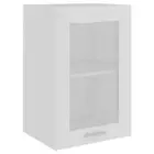 Wooden Kitchen Hanging Glass Cabinet Shelf Storage Cupboard White 40x31x60cm