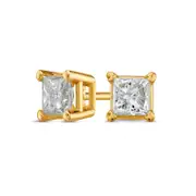 0.38 CT. T.W. Princess-Cut Diamond Solitaire Stud Earrings in 14K Gold (J/I1)