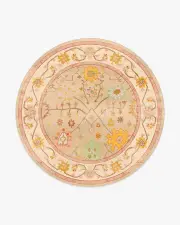 245' Round | Machine Washable Runner Rug | Kid & Pet Friendly | Indoor Rug | Jemima Neutral Multicolour Rug | Ruggable