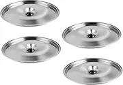 NAMOARLY 4pcs Stainless Steel Jar Lids Oil Pot Cover Seasoning Pot Lid for Cooker Replacement Supplies