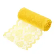 6 Inch Wide 11 Yard Lace Ribbon Floral Pattern Yellow Lace Trim Ribbon