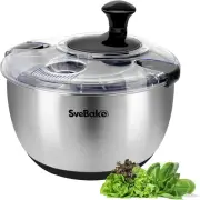 Salad Spinner Stainless Steel Large, Vegetable Washer with 4.2 Qts Bowl, Lettuce