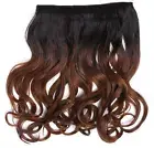 Clip-In Extension Hair Extension Wide Curls Ombre Dark Brown Copper Brown