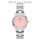 【Daniel Wellington】DW 手錶 Iconic Link Blush 28ｍｍ/32mm蜜桃粉精鋼錶 粉紅錶盤(DW00100534)