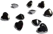 [HI International] Cubic Zirconia Loose stones Best Quality Heart Shape Black Colour faceted gemstones 3mm 225pcs, 3 mm, Stone, cubic zirconia