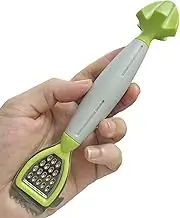 Lemon Zester Peeler, Multifunctional Lemon Zester Fruit Peeler with Hanging Loop Lemon Twist Peeler Fruit Peeler Citrus Zester Tool for Cocktail Kitchen Home Bar (Grey)