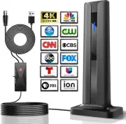 4K HDR TV Antenna - 1000+ Miles Long Range, Indoor & Outdoor Use, Free Black