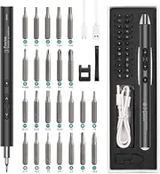 ORIA Electric Screwdriver Set, 28 in 1 Repair Tools Kit, Precision Repair Screwdriver Tool with Multiple Bits, Rechargeable Screwdriver Set for Phones, Watches, Toys, Computers -Black