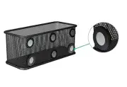 Mesh Magnetic Storage Baskets - Set of 1 (Black) with Anti-Slip Black-1 pcs