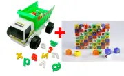SET Dump Truck + Block English Alphabet Educational Toy Letter Learning Activity