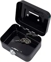 Money Lock Box – Metal Cash Safe, Key-Lock Security Boxes, Portable Coin Bank | Compact Design, Durable Steel Construction, Ideal For Daily Sales And Small Business Or Personal Use Supplies