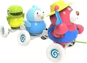 Pull Along Toy - Toddler Push Toys with Music - Crawling Game Beginner Walker with Animal Design for Boy Girl 1-3 Years, Developmental Improve Hand-Eye Coordination