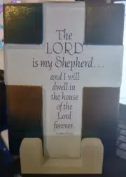 Vintage Roman Hand Carved Raised Stained Glass Scripture Plaques