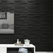 Art3d A10032BK Wall Panels, 32 Square Feet, 3D Rectangle 3-Black, Sq Ft