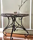 French style antique brown half moon round ACCENT ENTRANCE CONSOLE TABLE NEW