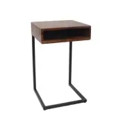 Deshiel 14.25 in. W Chestnut/Black 24 in. H Rectangle Wood Top C Table with