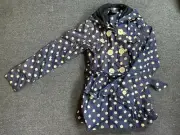 Pumpkin Patch Girls Trench Jacket Blue Spotty Print Size 11