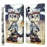 For Samsung Galaxy A04 3D Painted Leather Phone Case