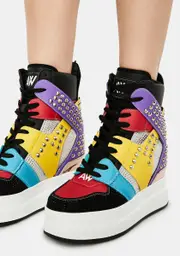 [Anthony Wang] Rainbow Quince Studded Wedge Sneakers