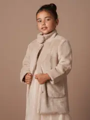 Angel & Rocket Natural Briar Taupe Faux Fur Coat (AK0669) | $150 - $159